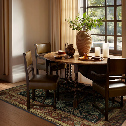 Avila Vintage Ink & Amber Persian Style Tufted Washable Rug