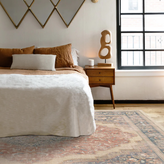 Adeline Antique Red Traditional Tufted Washable Rug