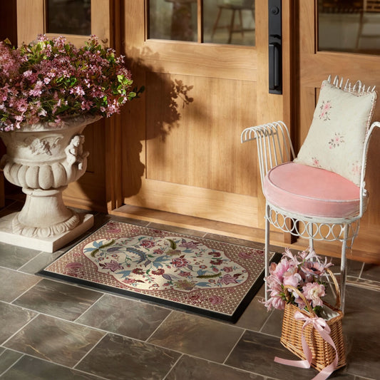 Rosalee Floral Heritage Washable Doormat System