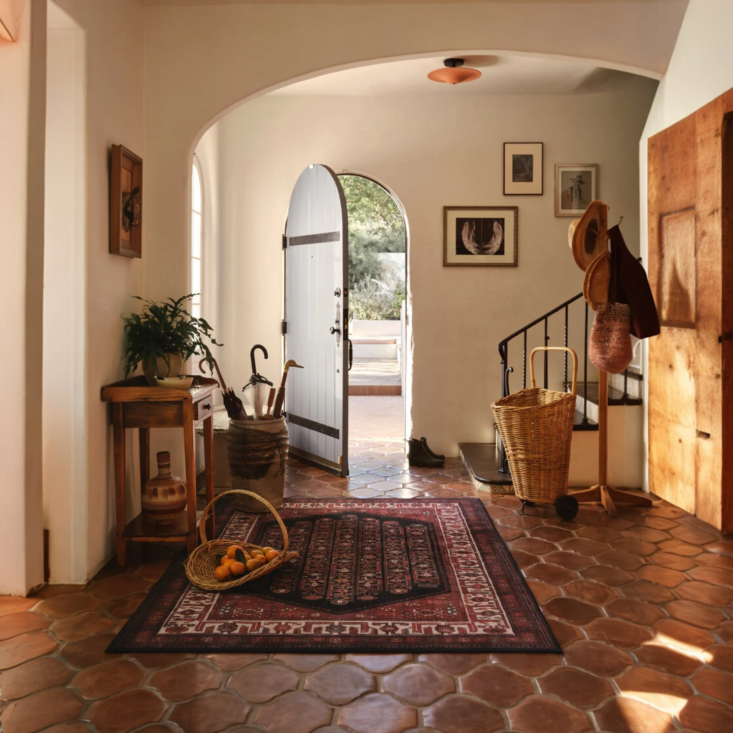 Sevilla Crimson & Terracotta Traditional Tufted Washable Rug