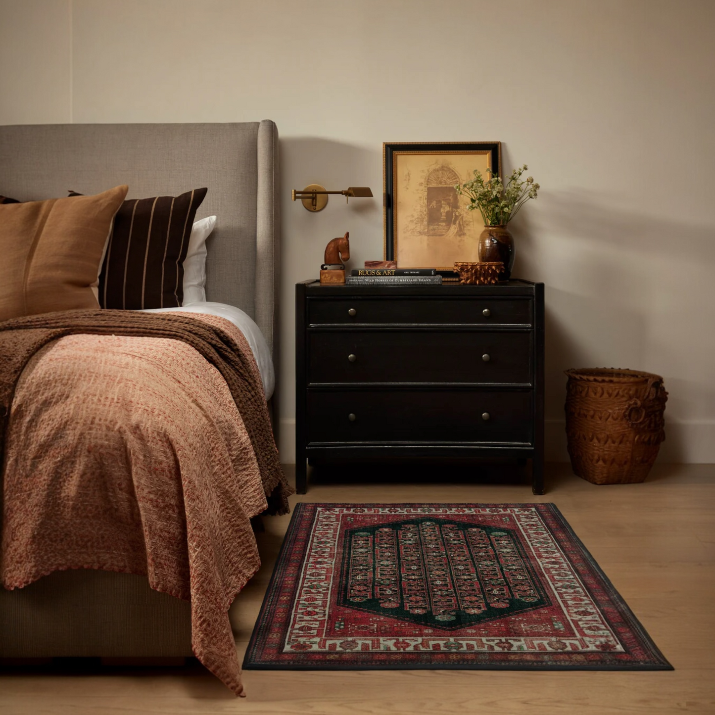 Sevilla Crimson & Terracotta Traditional Tufted Washable Rug