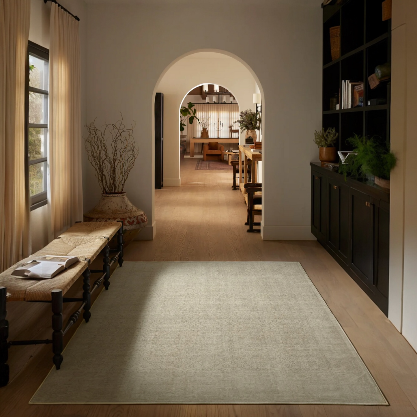 Sierra Birch & Natural Textured Geometric Tufted Washable Rug