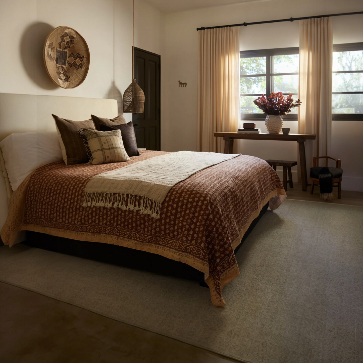 Sierra Birch & Natural Textured Geometric Tufted Washable Rug