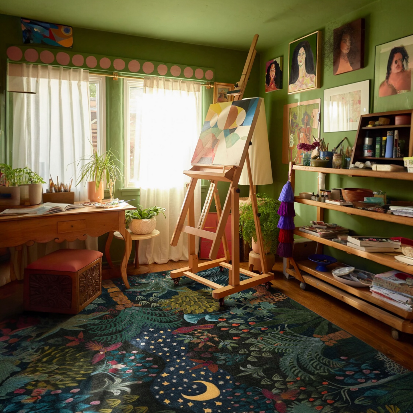 Justina Blakeney Josephine Midnight Floral Tufted Washable Rug