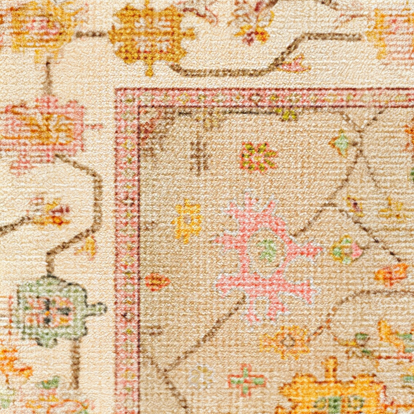 Jemima Neutral Multicolor Folk Tufted Washable Rug