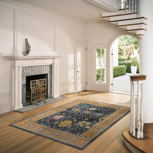 Jemima Vintage Ink Multicolor Folk Tufted Washable Rug