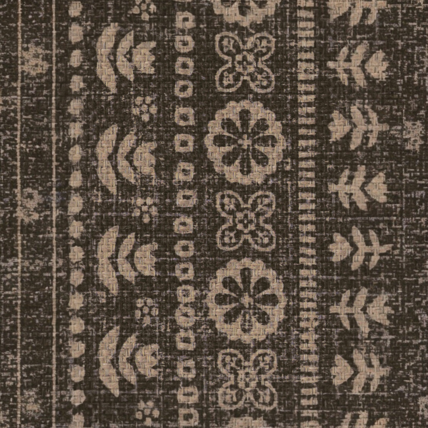 Maia Soft Black Re-Jute Geometric Washable Rug