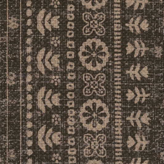 Maia Soft Black Re-Jute Geometric Washable Rug