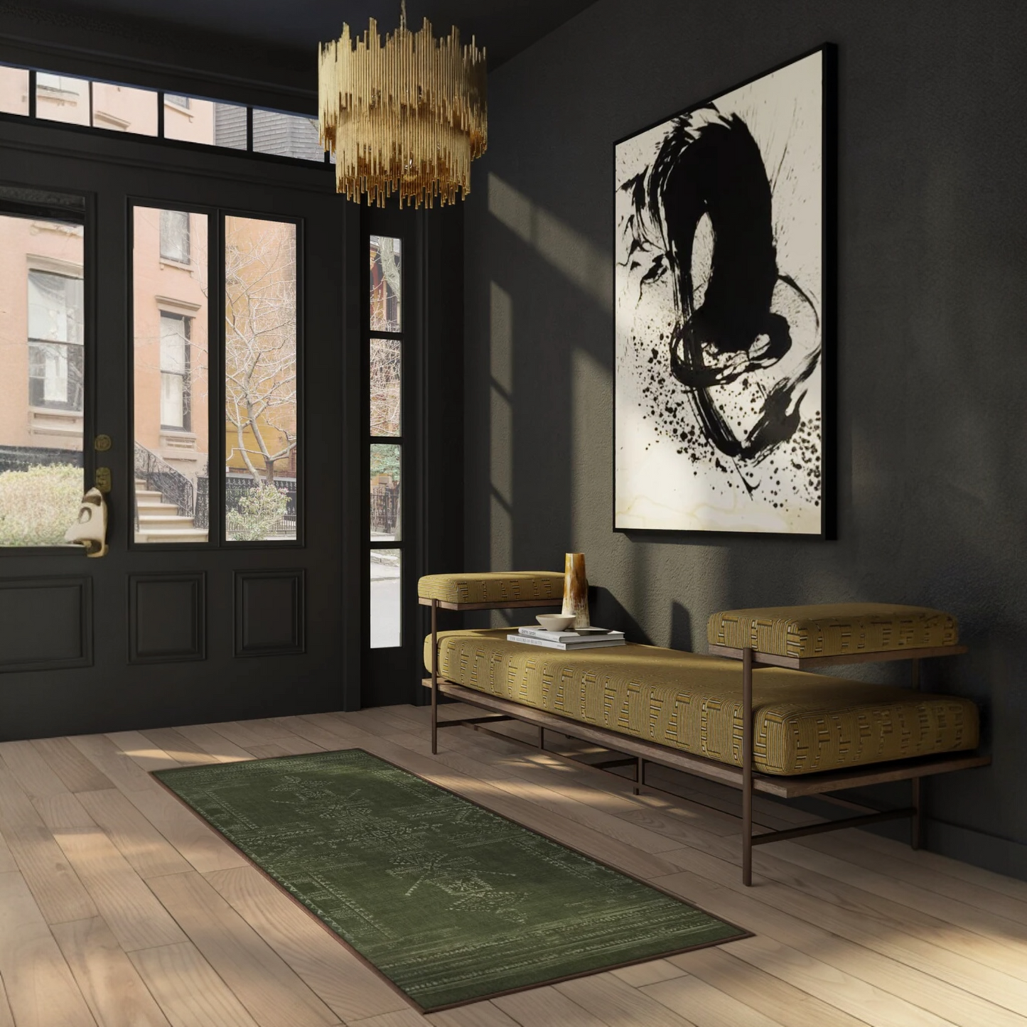 Martyn Lawrence Bullard Amira Green Artisan Tufted Washable Rug