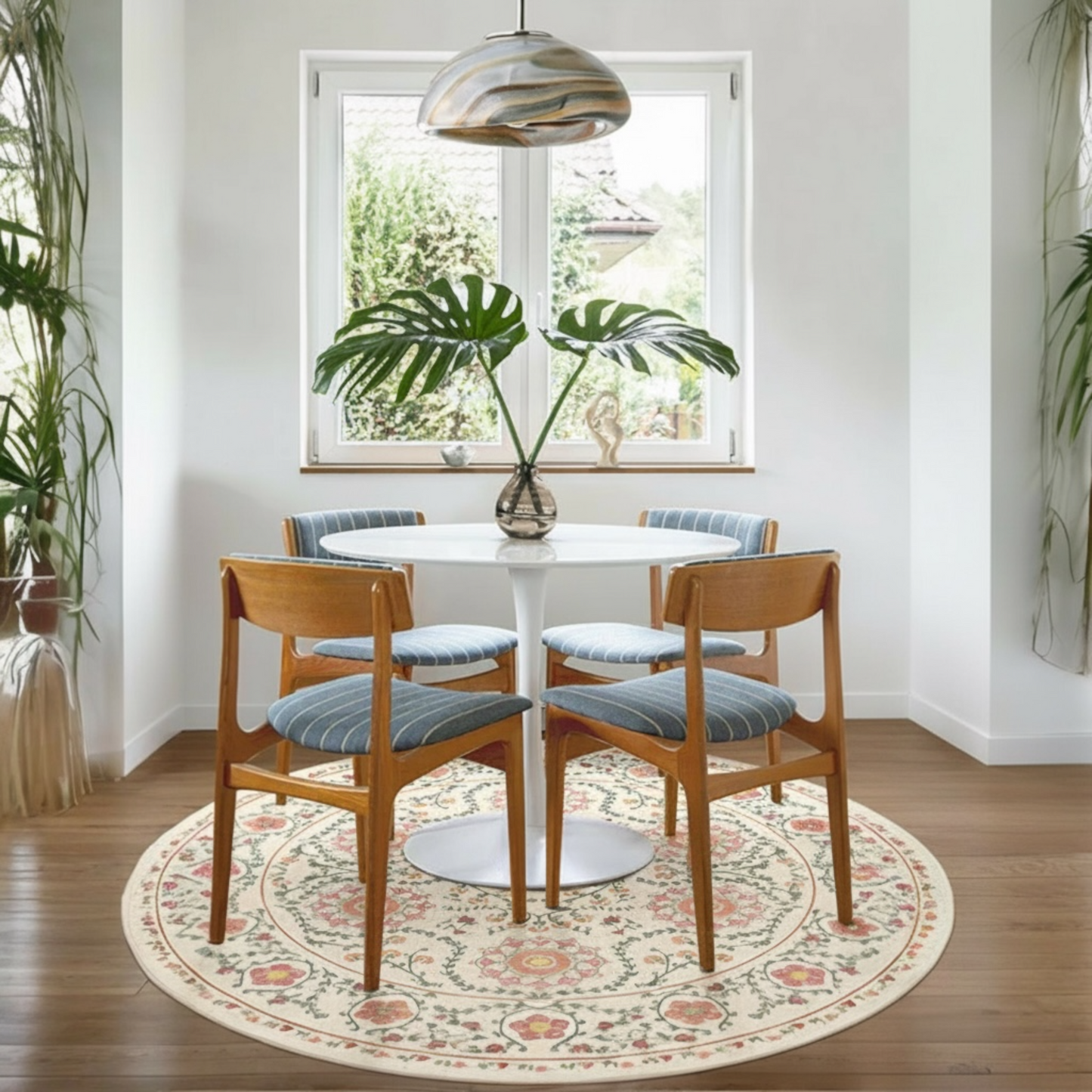 Suzani Coral & Teal Artisan Tufted Washable Rug