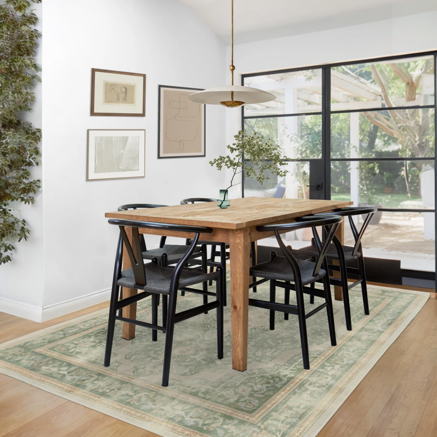 Adeline Natural Sage Traditional Tufted Washable Rug