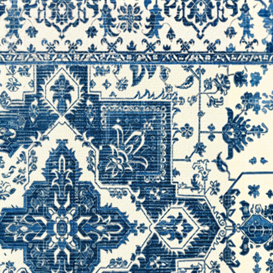 Kira Delft Blue Floral Washable Doormat System